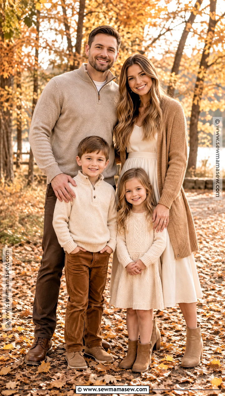 Cream And Camel October Family Photo Outfits - 25 october family photos outfits