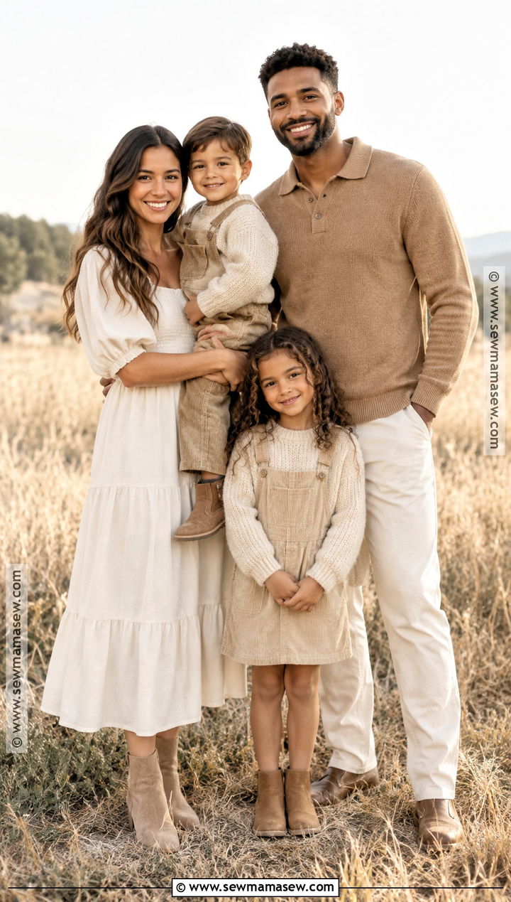 Cream And Camel September Family Photo Outfits - 20 september family photos outfits