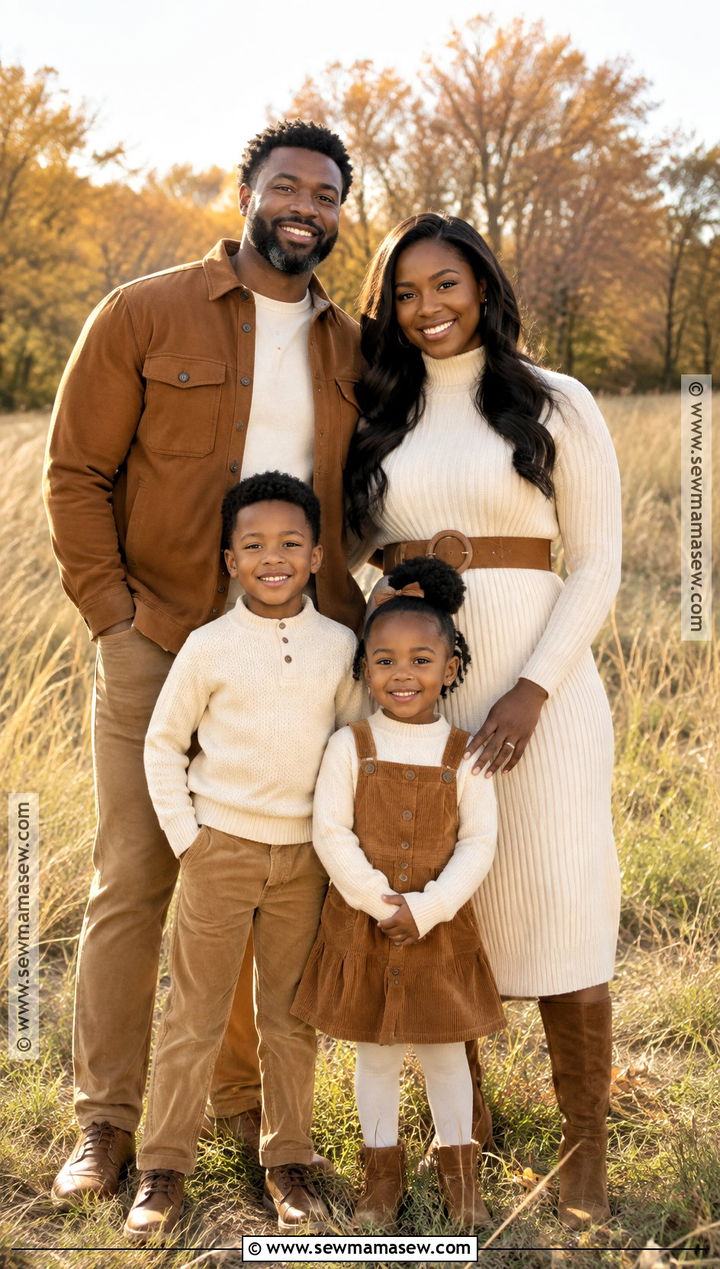 Cream And Caramel Fall Family Outfits - 15 fall photoshoot outfits family black