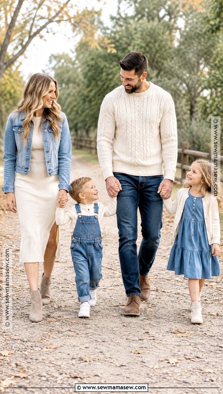 Cream And Denim Fall Family Picture Outfits - 15 fall outfits for family pictures