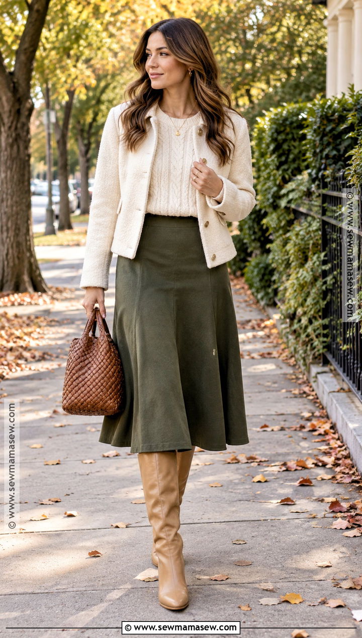 Cream And Olive Green Fall Outfit - 15 Fall Outfits Color Schemes