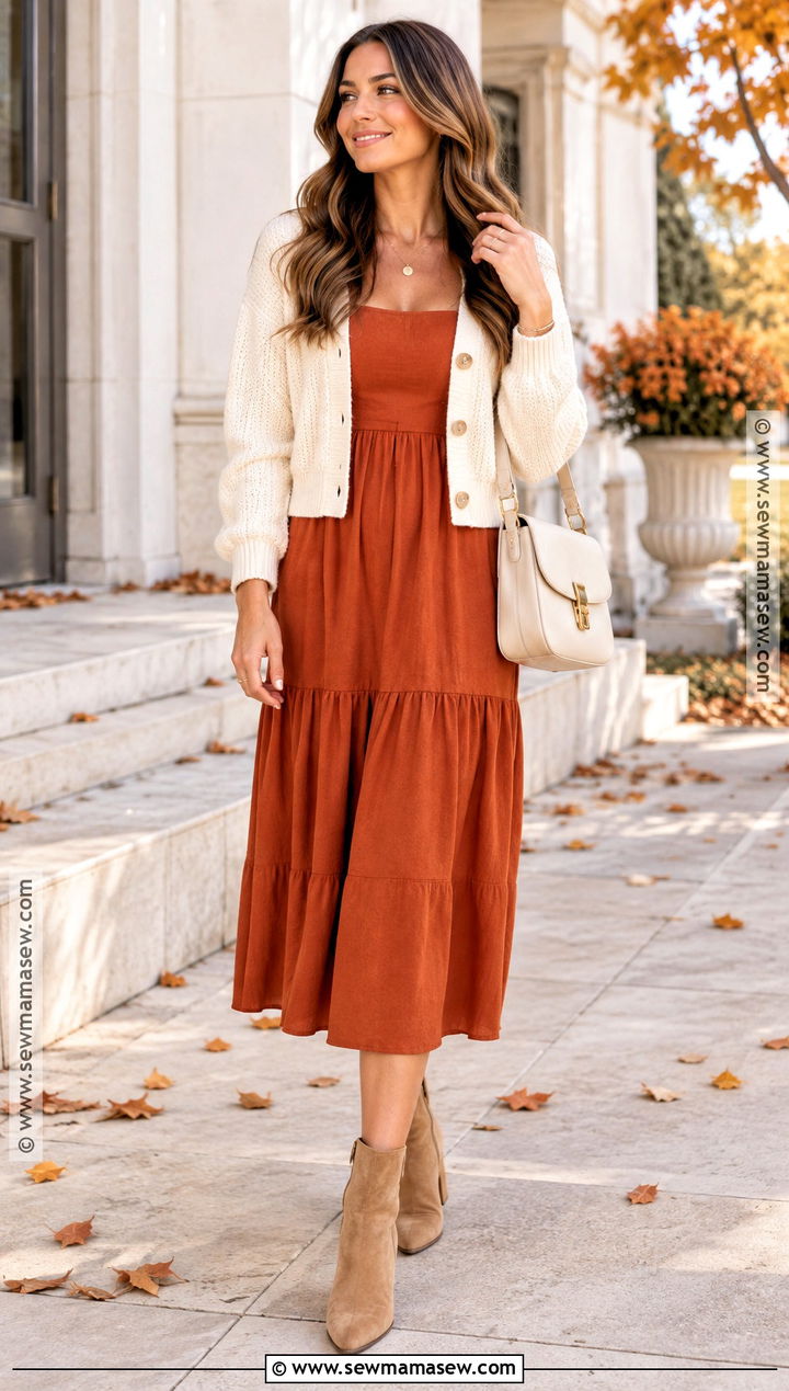 Cream And Persimmon Fall Outfit - 20 fall outfit color combos