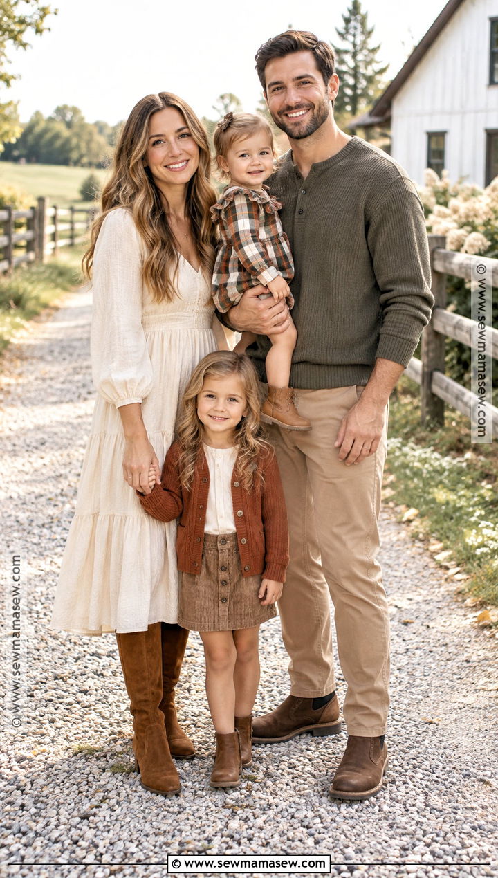 Cream And Plaid September Family Photo Outfits - 20 september family photos outfits