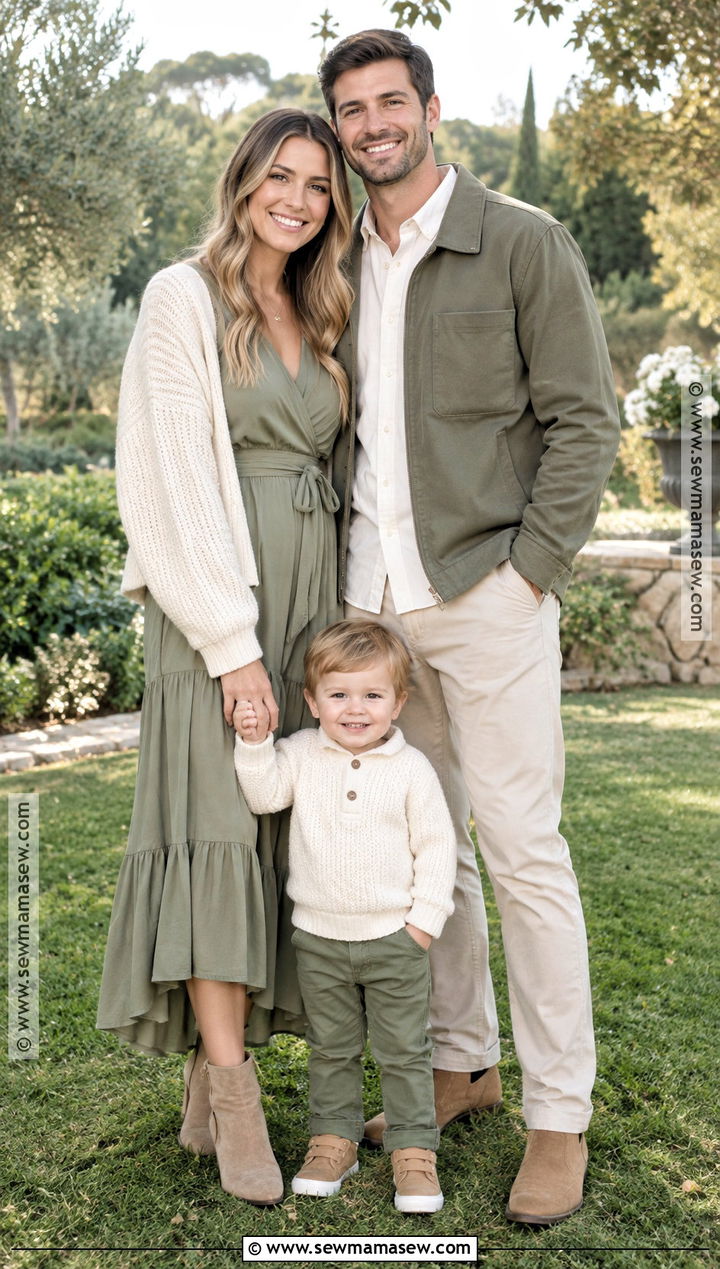 Cream And Sage Family Picture Outfit - 15 fall family of 3 pictures outfits
