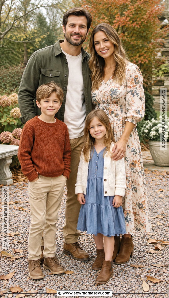 Cream And Soft Floral Family Fall Picture Outfit - 25 family fall pictures outfits