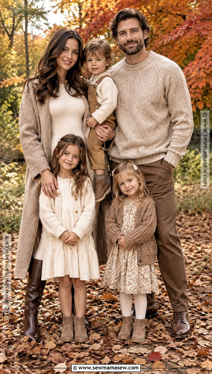 Cream Beige And Brown Family Photo Outfits - 20 Family Photo Outfits Fall Color Schemes