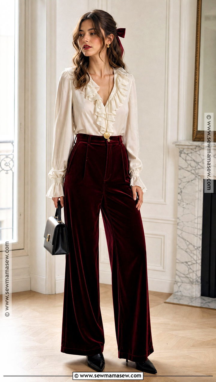 Cream Blouse And Velvet Pants Love Witch Outfit - 30 love witch outfit ideas