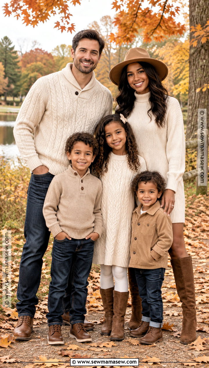 Cream Cable Knit Sweater Family Outfit - 15 fall family photos sweaters