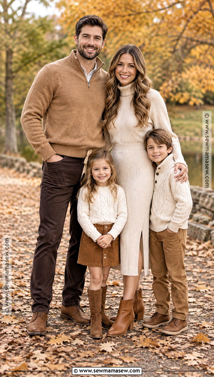 Cream Camel And Brown Fall Family Photo Outfits - 25 fall family photo outfits
