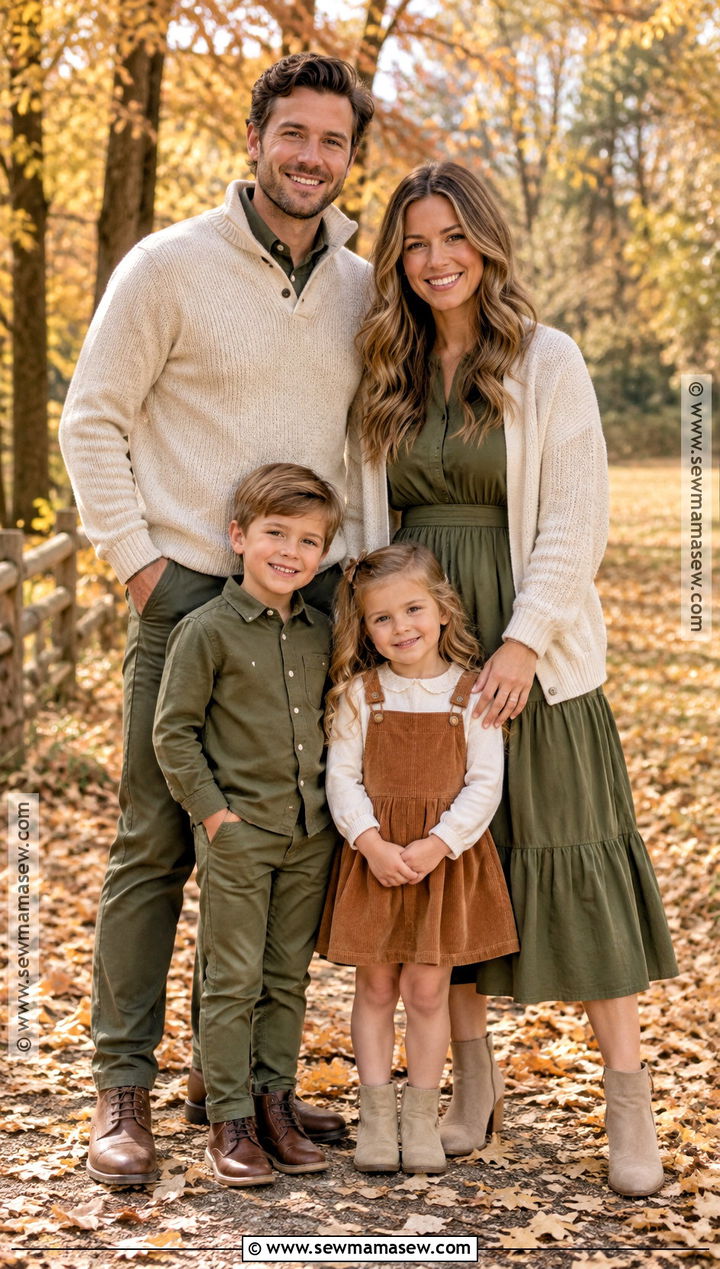 Cream Camel And Olive Family Outfit - 15 fall matching outfits for family