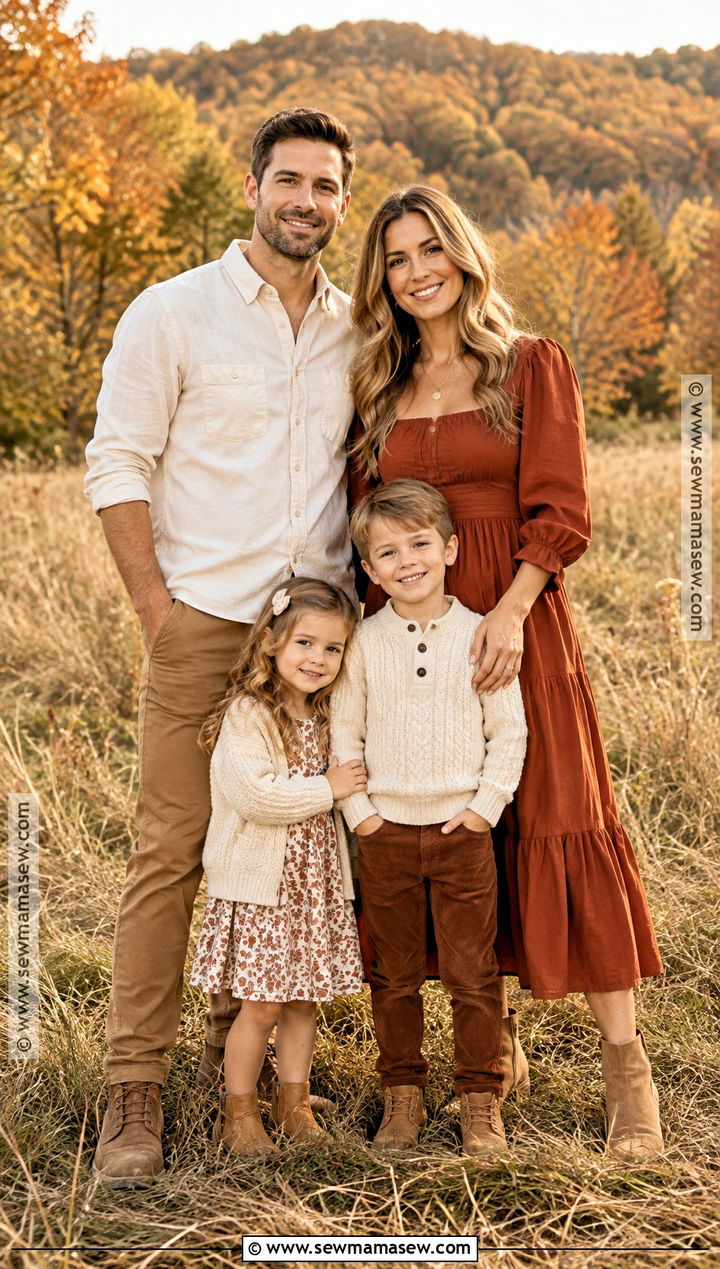 Cream Camel And Rust Fall Family Photo Outfits - 15 family photo outfit fall color schemes ideas