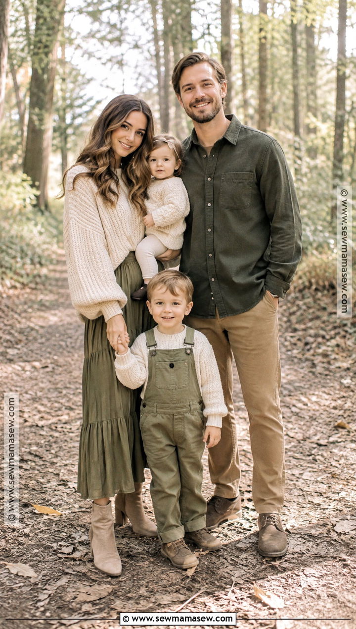 Cream Knit And Olive Family Outfit - 15 boho fall family photos outfits