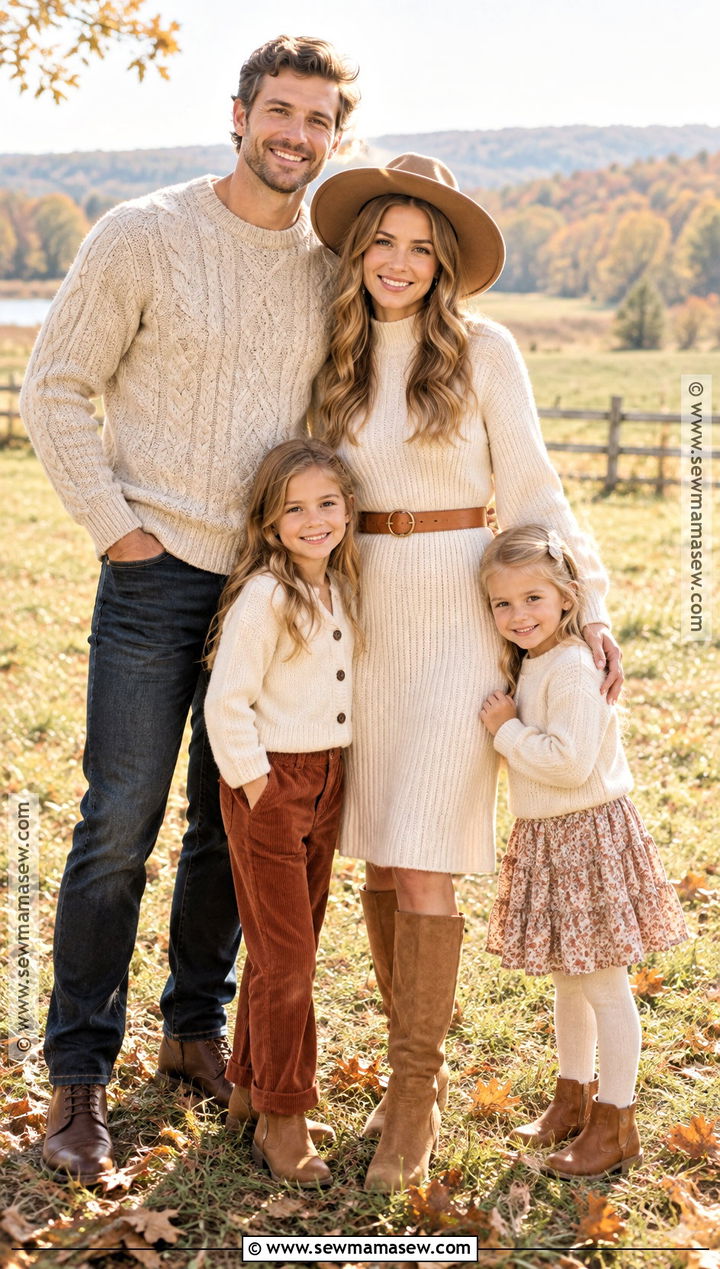 Cream Knit Family Photo Outfits - 15 fall photoshoot outfits family of 4
