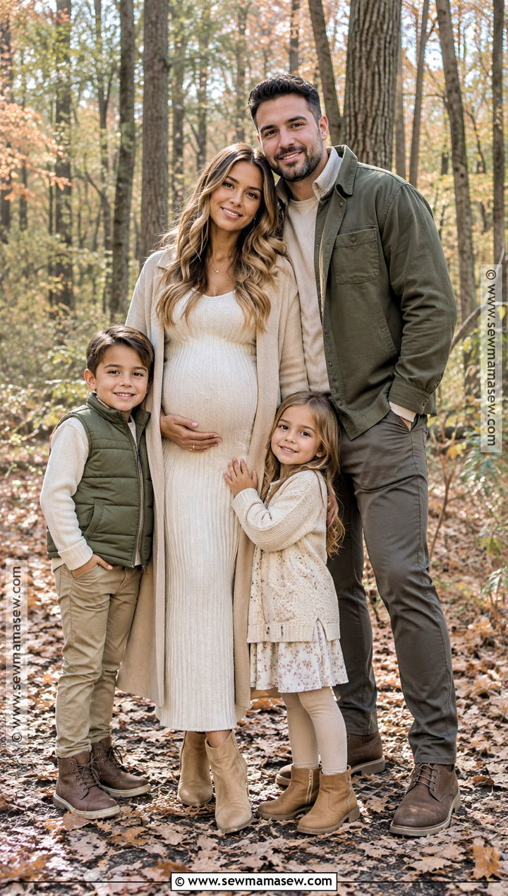 Cream Knit Maternity Dress Family Photo Outfit - 15 fall maternity family photos outfits