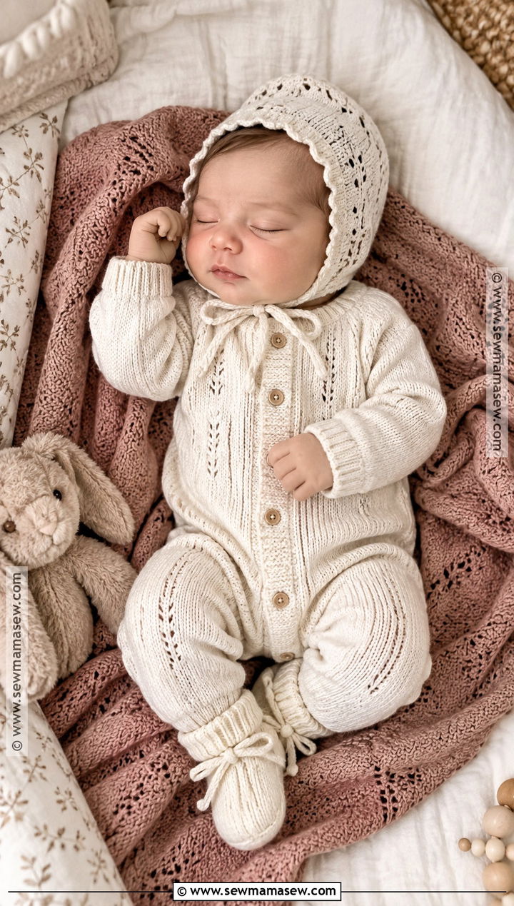 Cream Knit Romper Baby Girl Fall Coming Home Outfit - 15 baby girl coming home outfit fall ideas