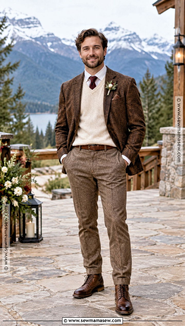 Cream Knit Sweater Fall Groom Attire - 15 fall groom attire rustic ideas