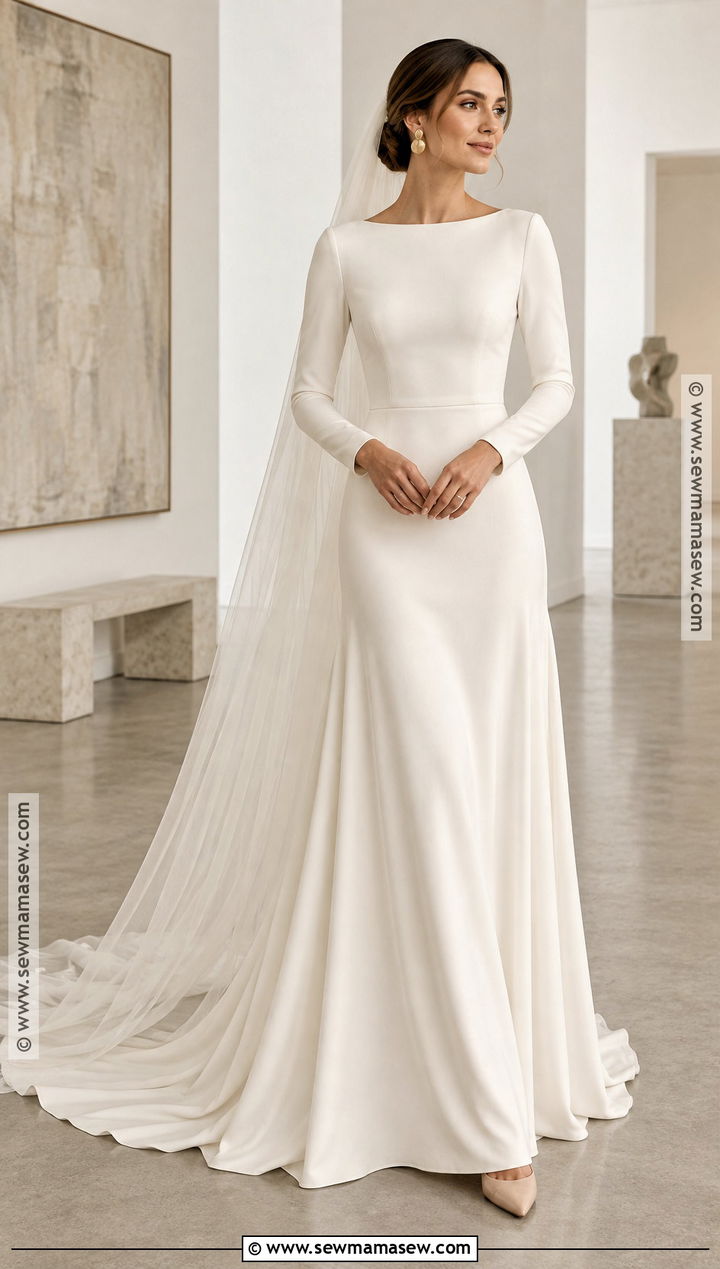 Cream Long Sleeve Soft Autumn Wedding Dress - 20 Soft Autumn Wedding Dress Ideas