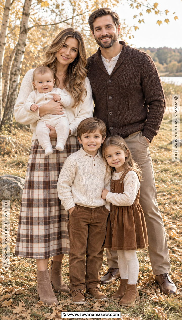 Cream Plaid and Brown Family Photo Outfits - 15 family photo outfits neutral fall
