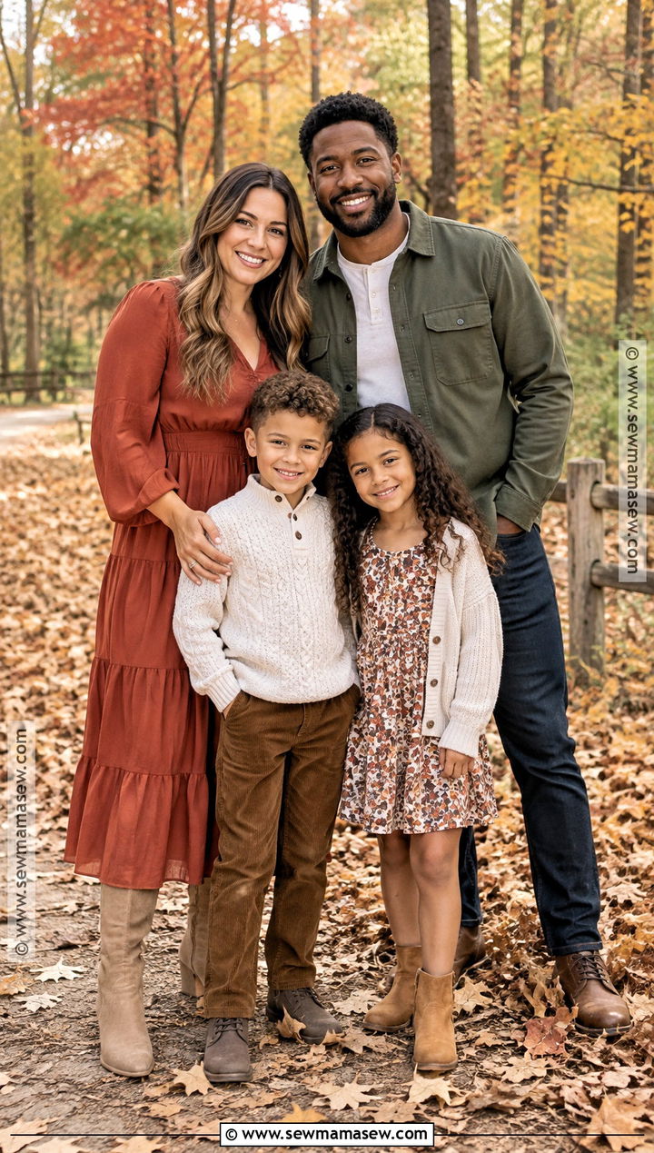 Cream Rust And Olive October Family Photo Outfits - 15 october family photos outfits colors