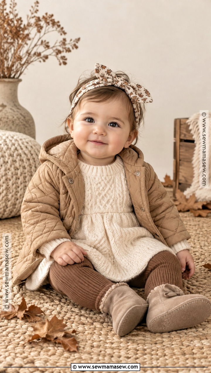 Cream Sweater Baby Girl Dress Outfit - 15 fall baby girl dress ideas
