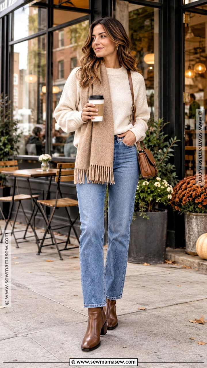 Cream Sweater Coffee Outfit - 20 Autumn Coffee Outfit Ideas