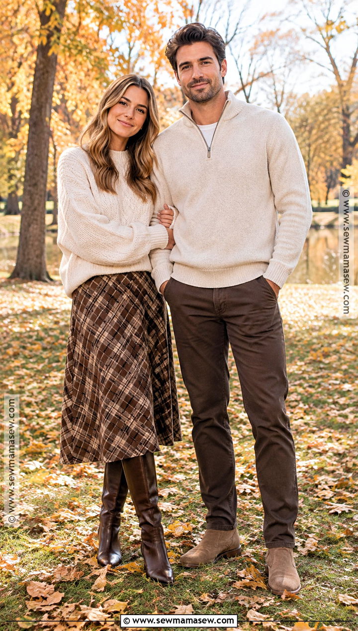 Cream Sweater Couple Fall Outfit - 20 cute couple fall outfits