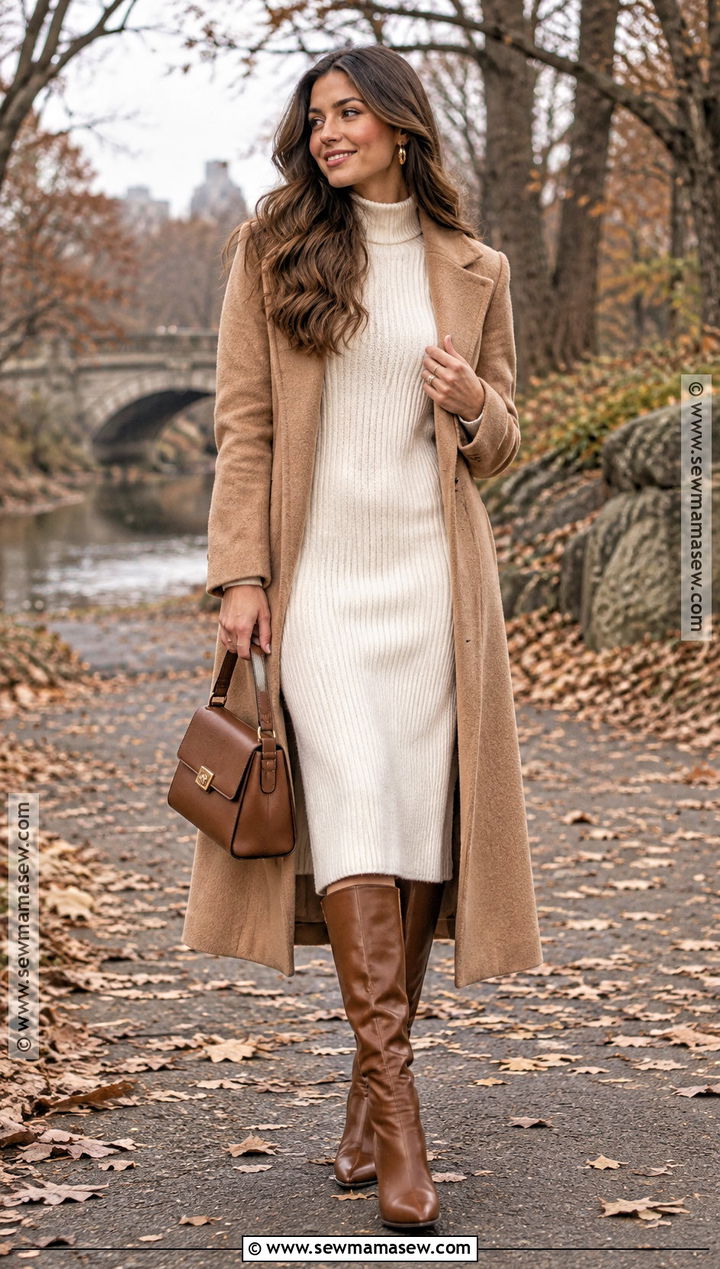 Cream Sweater Dress Engagement Photo Outfit - 15 november engagement photos outfits