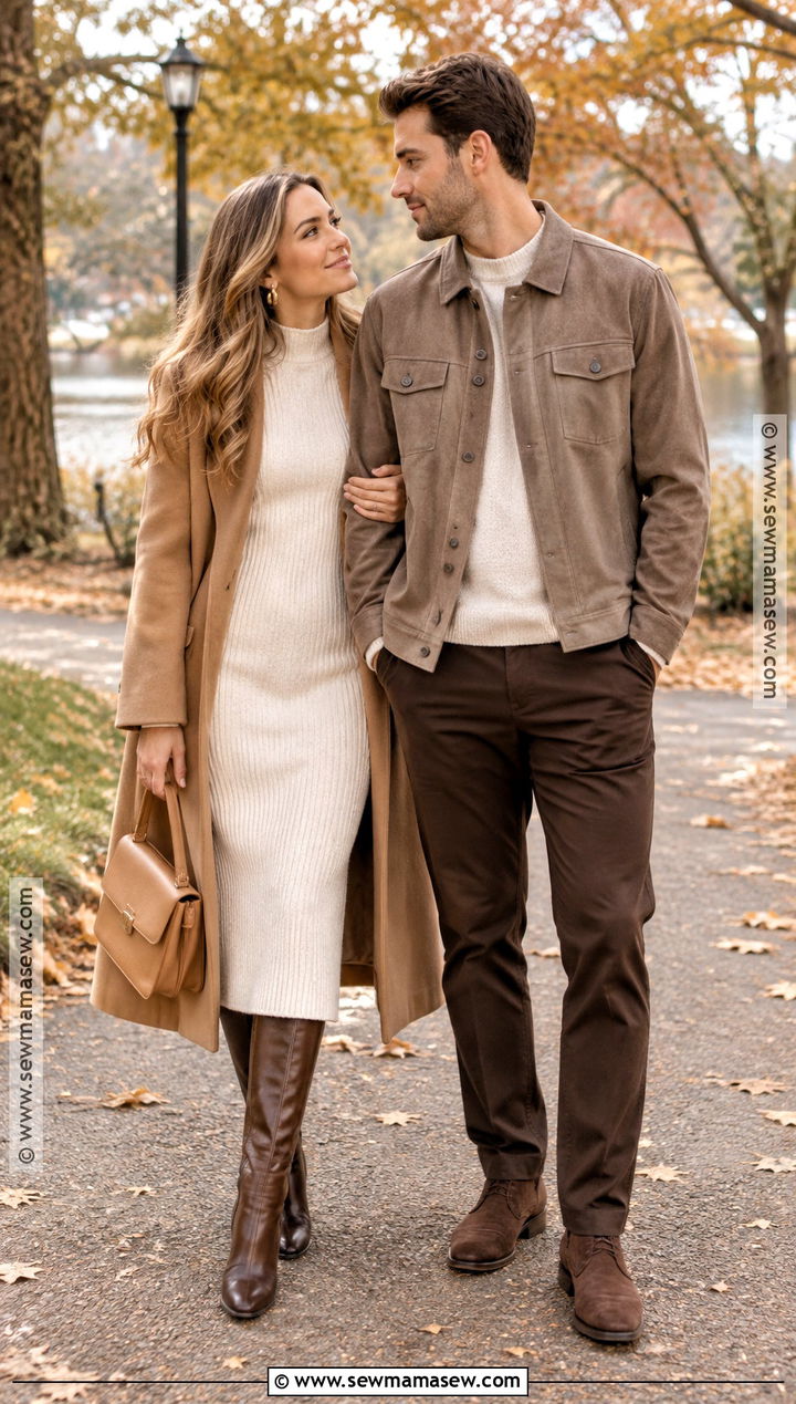 Cream Sweater Dress Engagement Photo Outfit - 15 engagement photos outfits november
