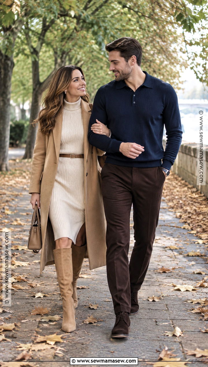 Cream Sweater Dress Engagement Picture Outfit - 20 september engagement pictures outfits