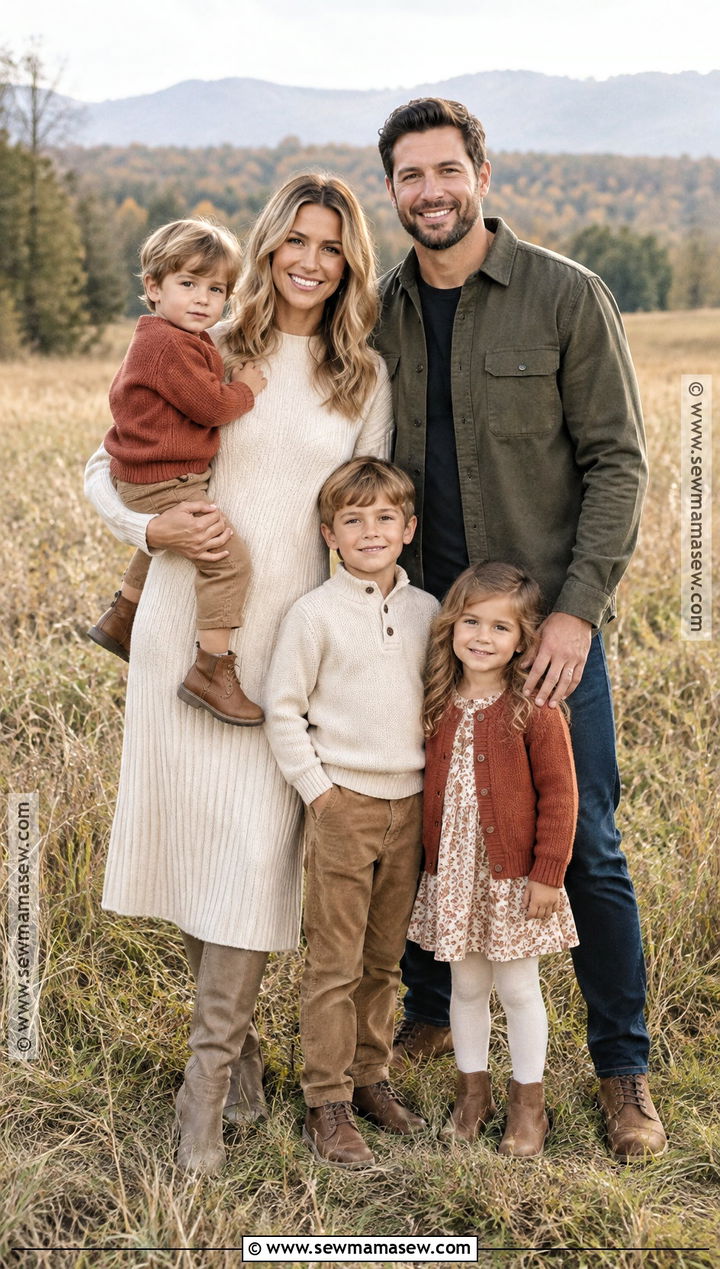 Cream Sweater Dress Family Photo Outfits - 20 september family photos outfits