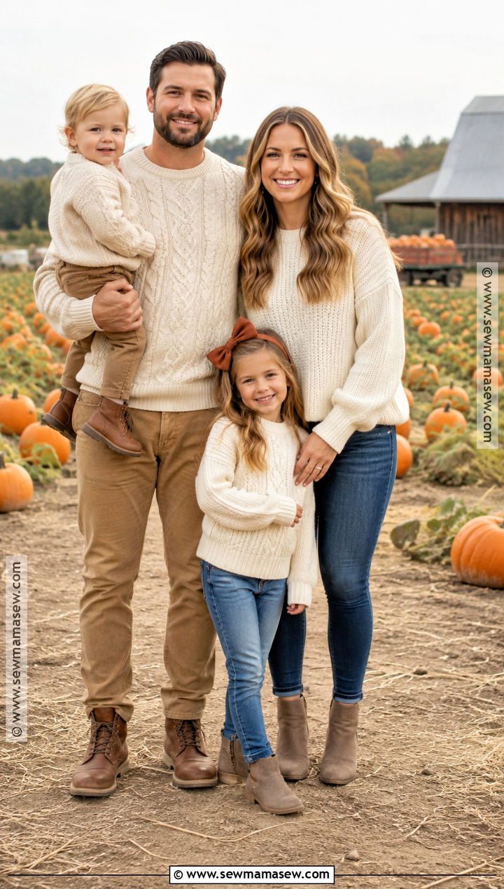 Cream Sweater Family Pumpkin Patch Matching Outfits - 20 pumpkin patch matching outfits