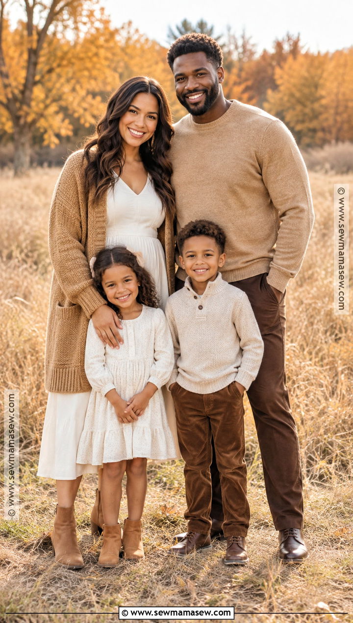 Cream and Camel Fall Family Picture Outfit - 15 fall family pictures neutral outfits