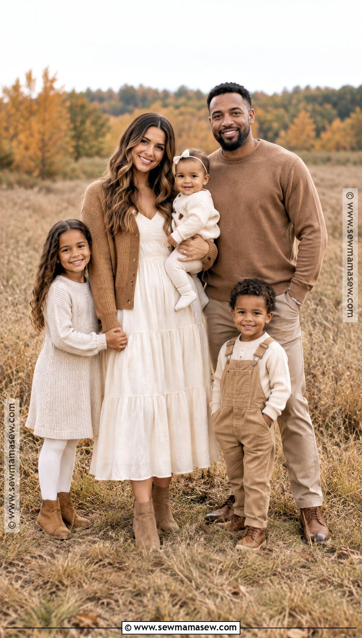 Cream and Camel Family Photo Outfits - 15 family photo outfits neutral fall