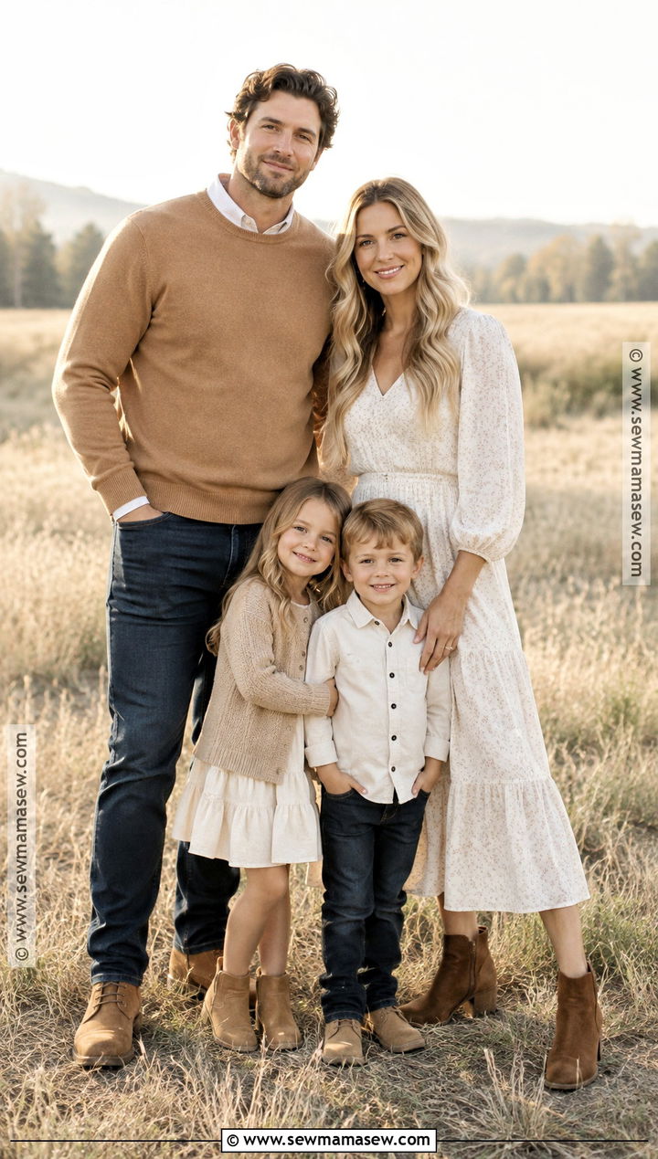 Cream and Camel Family Picture Outfit - 15 family picture outfits september