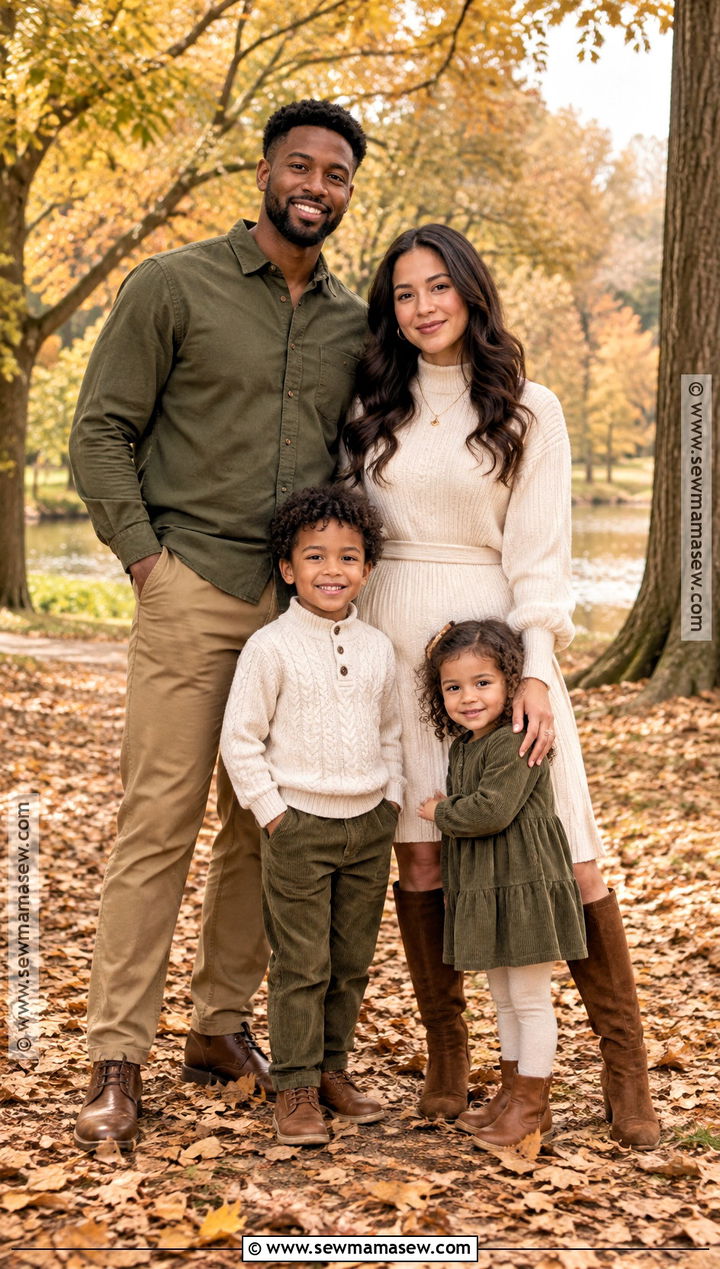 Cream and Olive Fall Family Picture Outfit - 15 fall clothes for family pictures