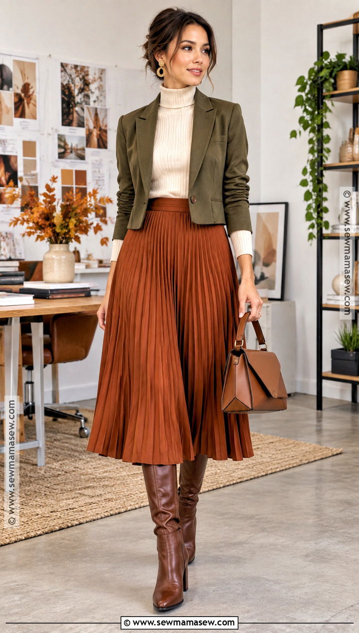 Creative Office Autumn Dress Code With A Midi Skirt - 15 autumn dress code ideas