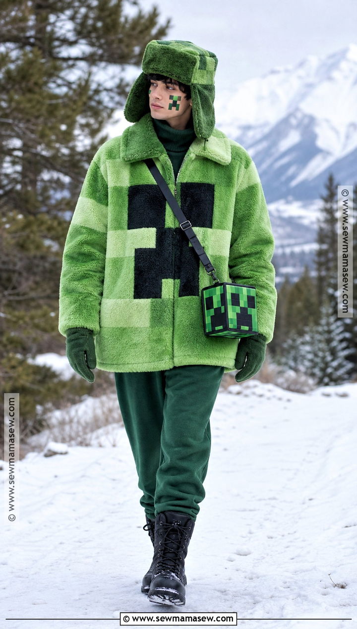 Creeper Costume With Faux Fur Jacket - 30 creeper costume ideas