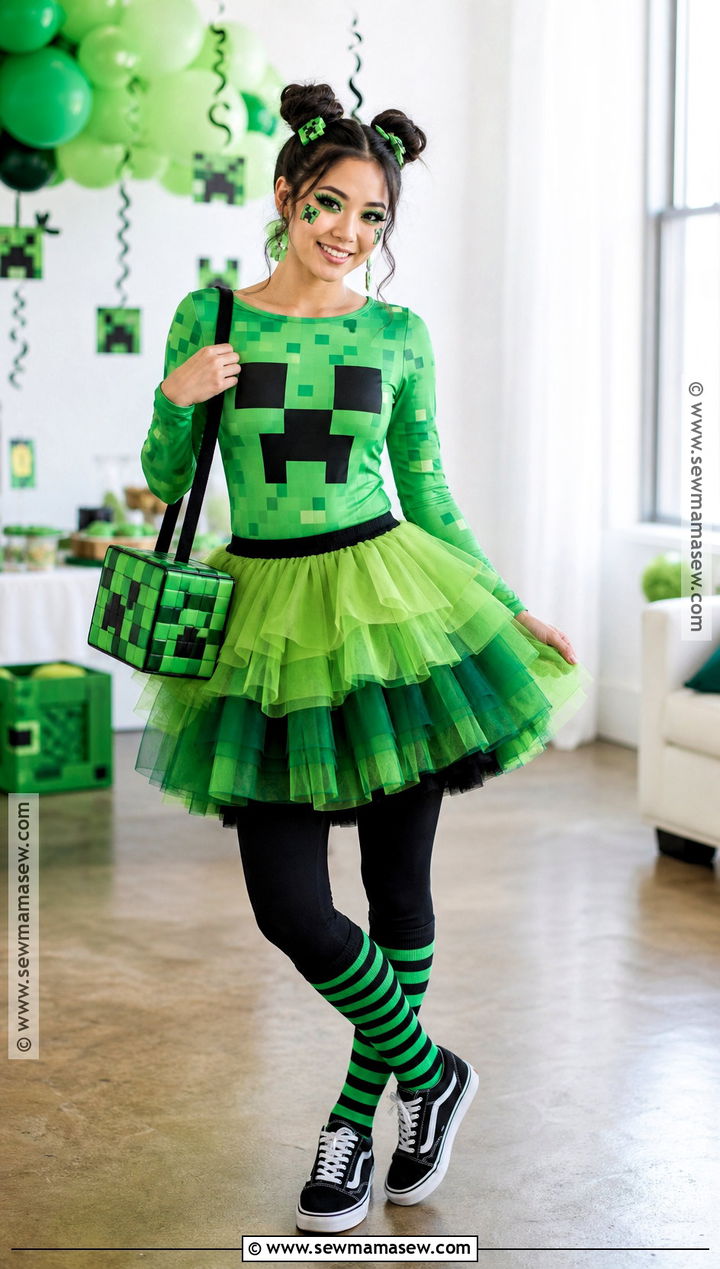 Creeper Costume With Green Tutu - 30 creeper costume ideas