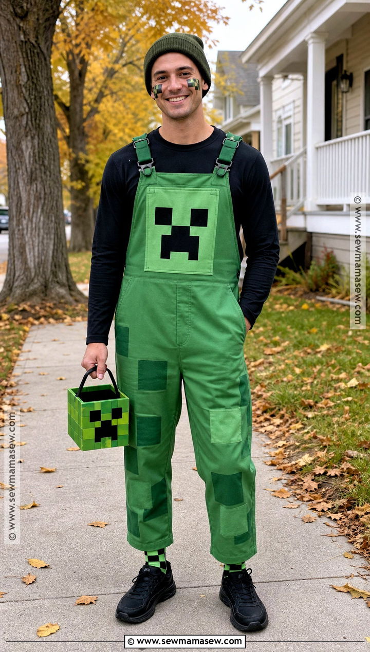 Creeper Costume With Overalls - 30 creeper costume ideas