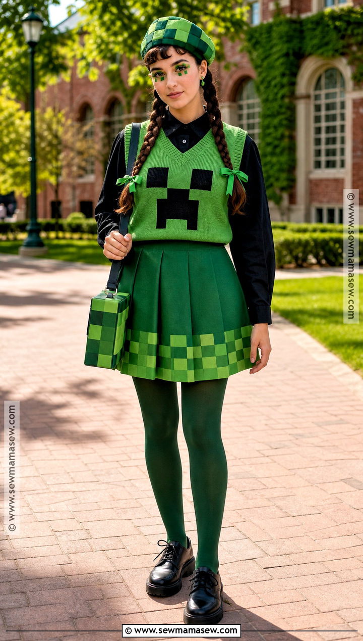 Creeper Costume With Pleated Skirt - 30 creeper costume ideas