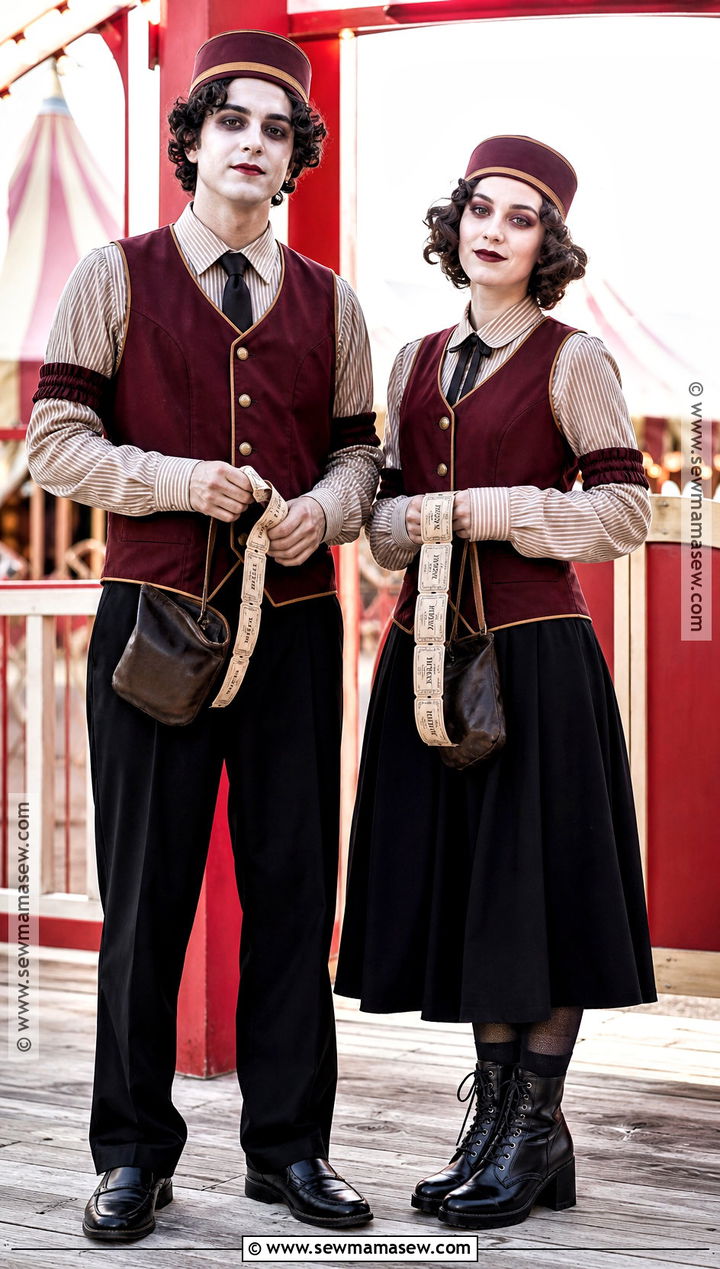 Creepy Carnival Ticket Taker Couple Costume - 30 scary couple costumes