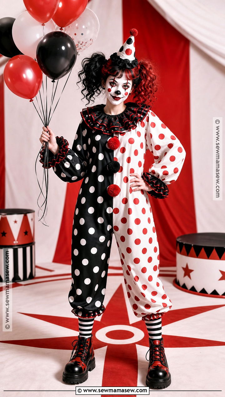 Creepy Clown Costume With Polka Dots - 35 killer costume ideas