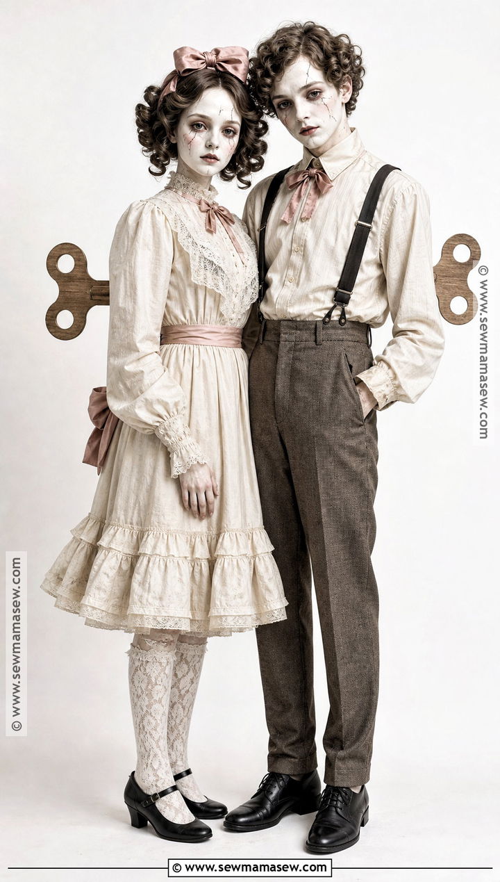Creepy Porcelain Doll Couple Costume - 30 scary couple costumes