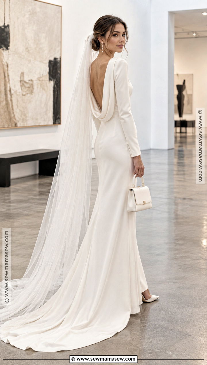 Crepe Column November Wedding Dress - 15 november wedding dress brides ideas