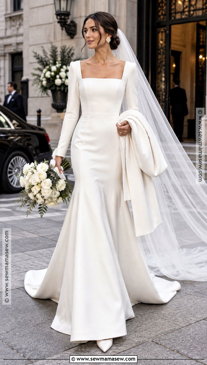 Crepe Fit And Flare October Wedding Dress - 15 Wedding Dresses October