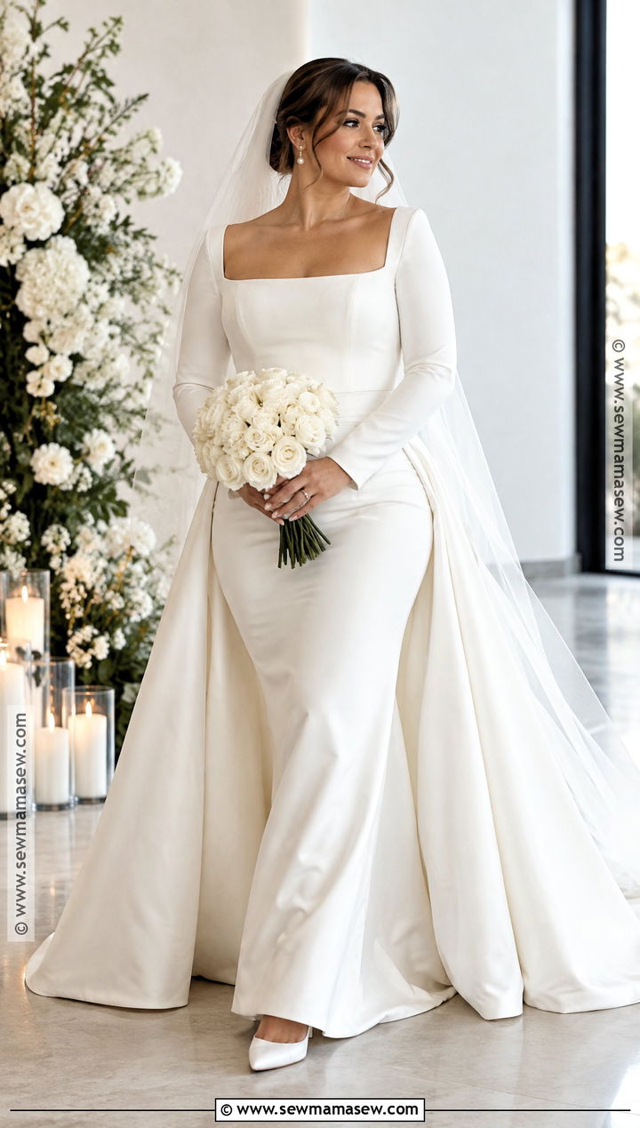 Crepe Fit And Flare Wedding Dress - 15 Wedding Dresses November Brides
