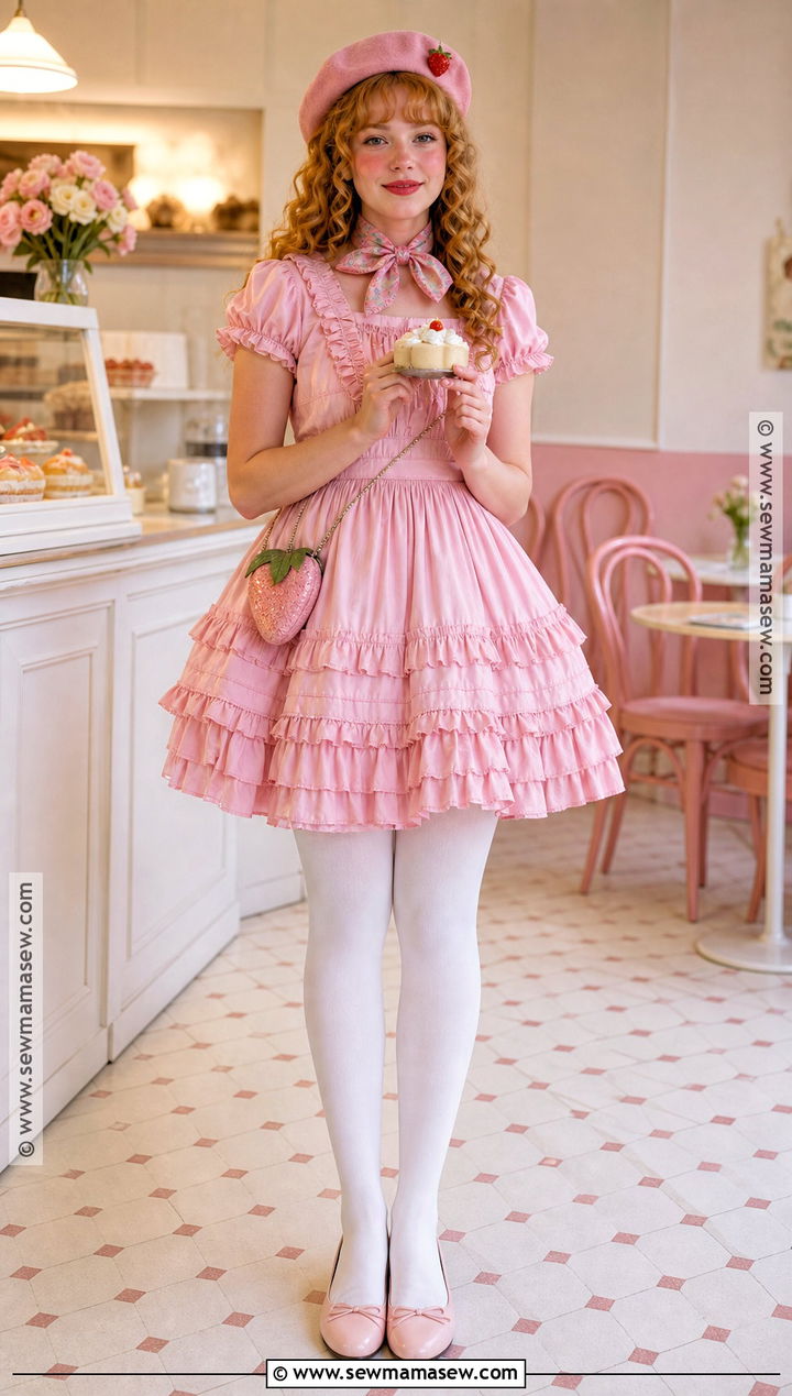 Crepes Suzette Costume With Pink Beret - 35 strawberry shortcake characters costumes