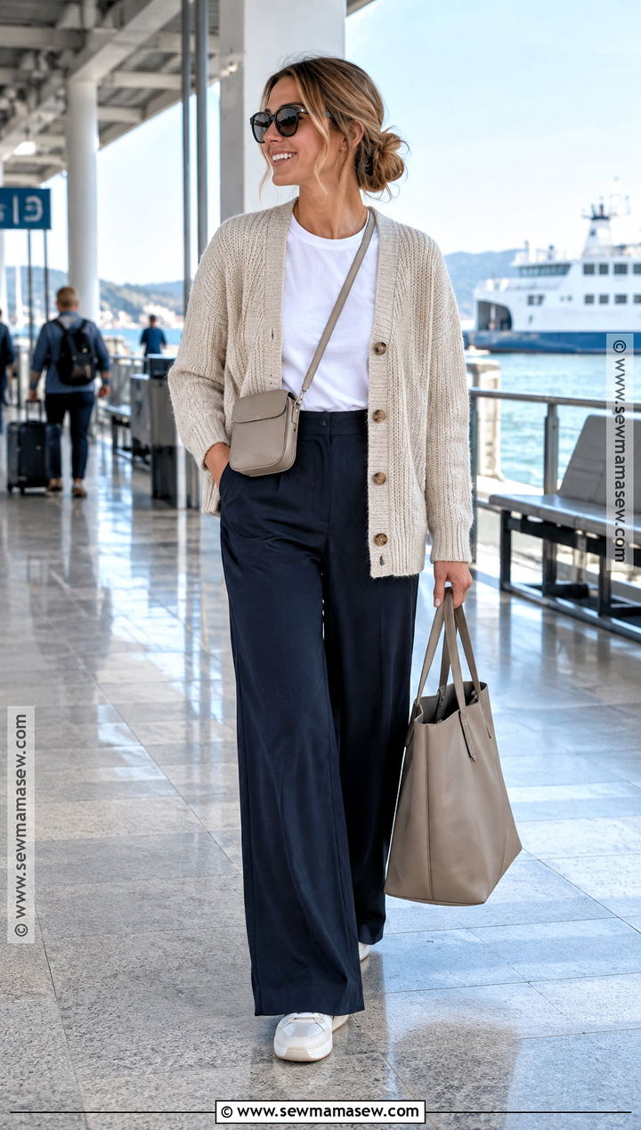 Croatia Fall Cardigan And Wide Leg Pants Outfit - 15 Croatia Outfits Fall