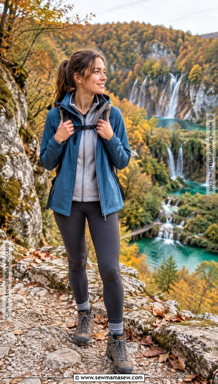 Croatia Fall Leggings And Rain Jacket Outfit - 15 Croatia Outfits Fall