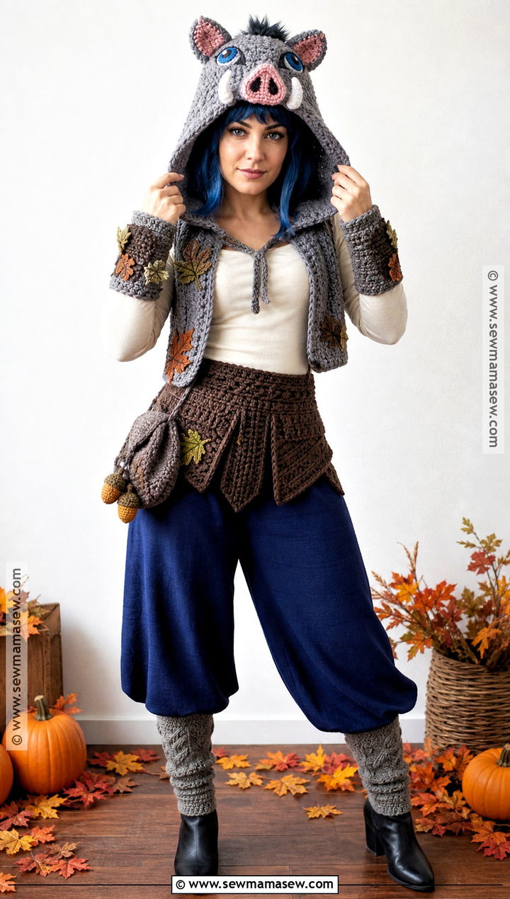 Crochet Boar Hood Inosuke Cosplay - 30 Inosuke Cosplay Ideas for Females